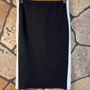 Joe B Black and White sporty style pencil skirt black w white stripe y2k M